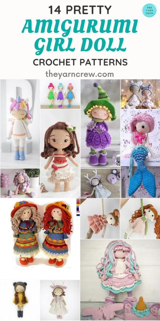 14 Pretty Amigurumi Girl Doll Crochet Patterns Pin 2