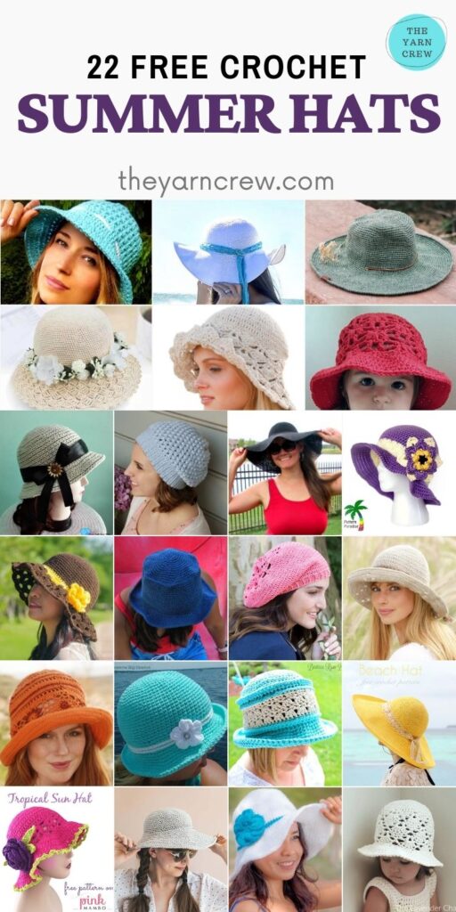 22 Free Crochet Summer Hats - PIN2
