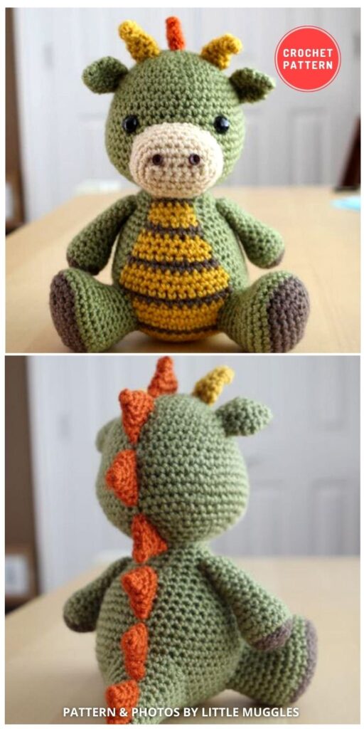 Amigurumi Crochet Pattern - Spike the Dragon - 14 Best Amigurumi Dragon Crochet Patterns To Make For Your Little One BLOG PIN