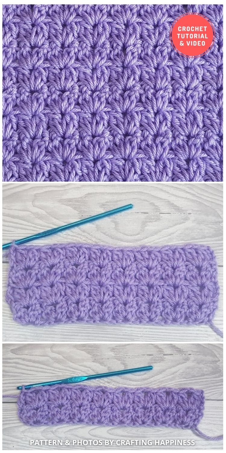 Crochet Cluster V Stitch Tutorial With Video - 12 Different Crochet V Stitch Pattern Variations For Blankets