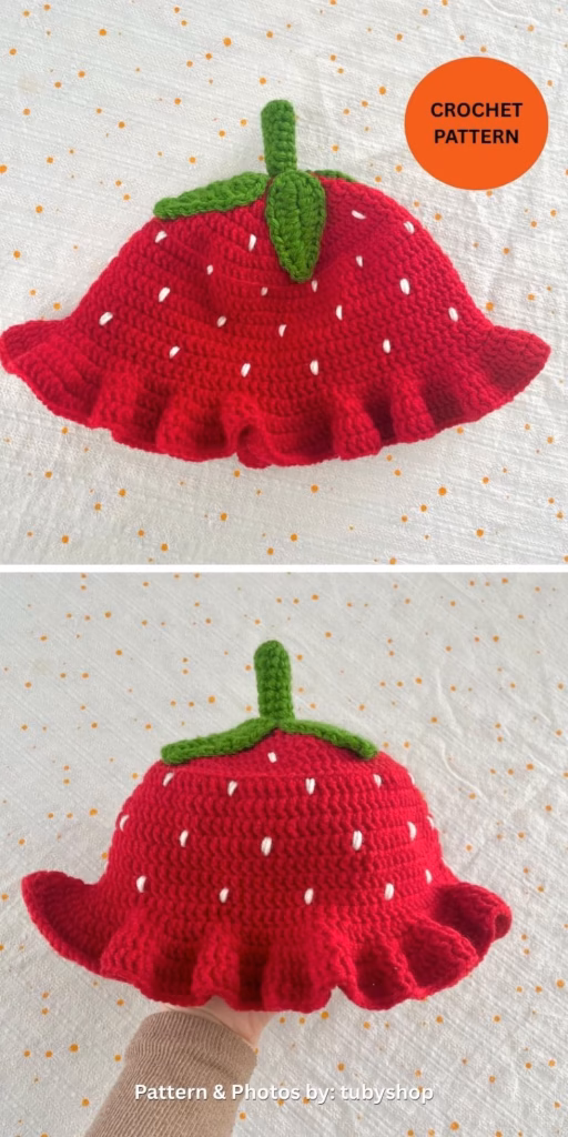 Crochet Strawberry Bucket Hat PATTERN - 8 Cute & Easy Crochet Strawberry Bucket Hat Patterns