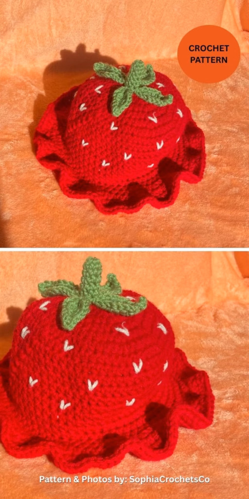 Cute Strawberry Bucket Hat - 8 Cute & Easy Crochet Strawberry Bucket Hat Patterns