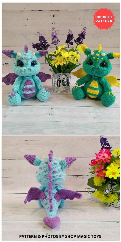 Dragon baby Amigurumi Toy - 14 Best Amigurumi Dragon Crochet Patterns To Make For Your Little One BLOG PIN