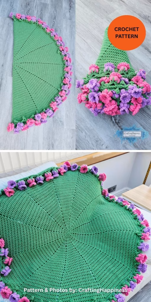 Lily Of The Valley Flower Bouquet Blanket - 10 Unique Spring Flower Blankets Crochet Patterns