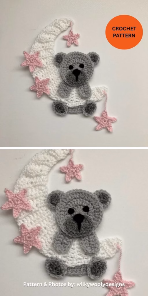 Moon Bear Crochet Applique - 12 Super Cute Crochet Animal Applique Patterns