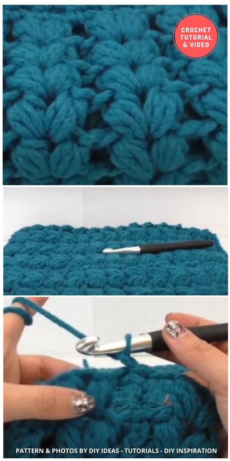 V-Shaped Puff Stitch - 12 Different Crochet V Stitch Pattern Variations For Blankets