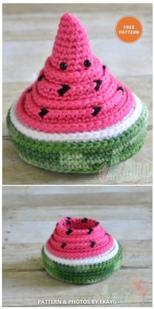 Watermelon Nesting Bowls - 10 Cutest Free Amigurumi Watermelon Crochet Patterns