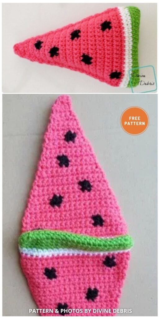 Wedge Of Watermelon - 10 Cutest Free Amigurumi Watermelon Crochet Patterns