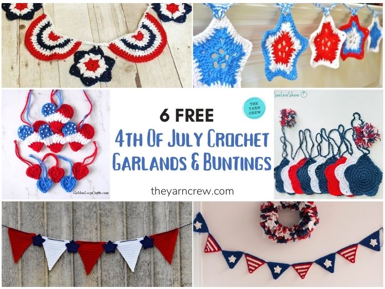 6 Free 4th of July Crochet Garlands & Buntings FB POSTER