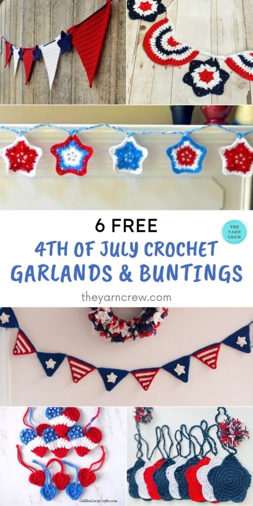 6 Free 4th of July Crochet Garlands & Buntings PIN 1