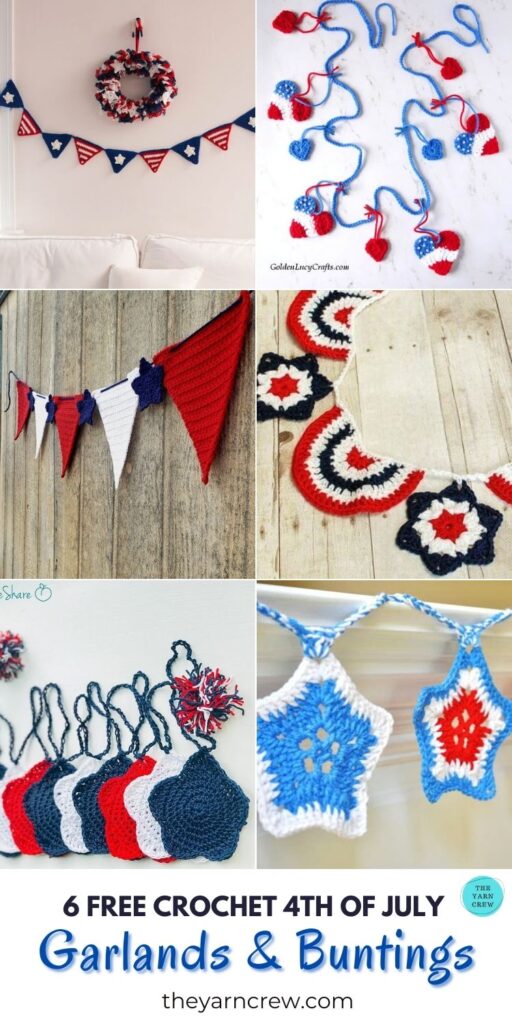 6 Free Crochet 4th of July Garlands & Buntings PIN 3
