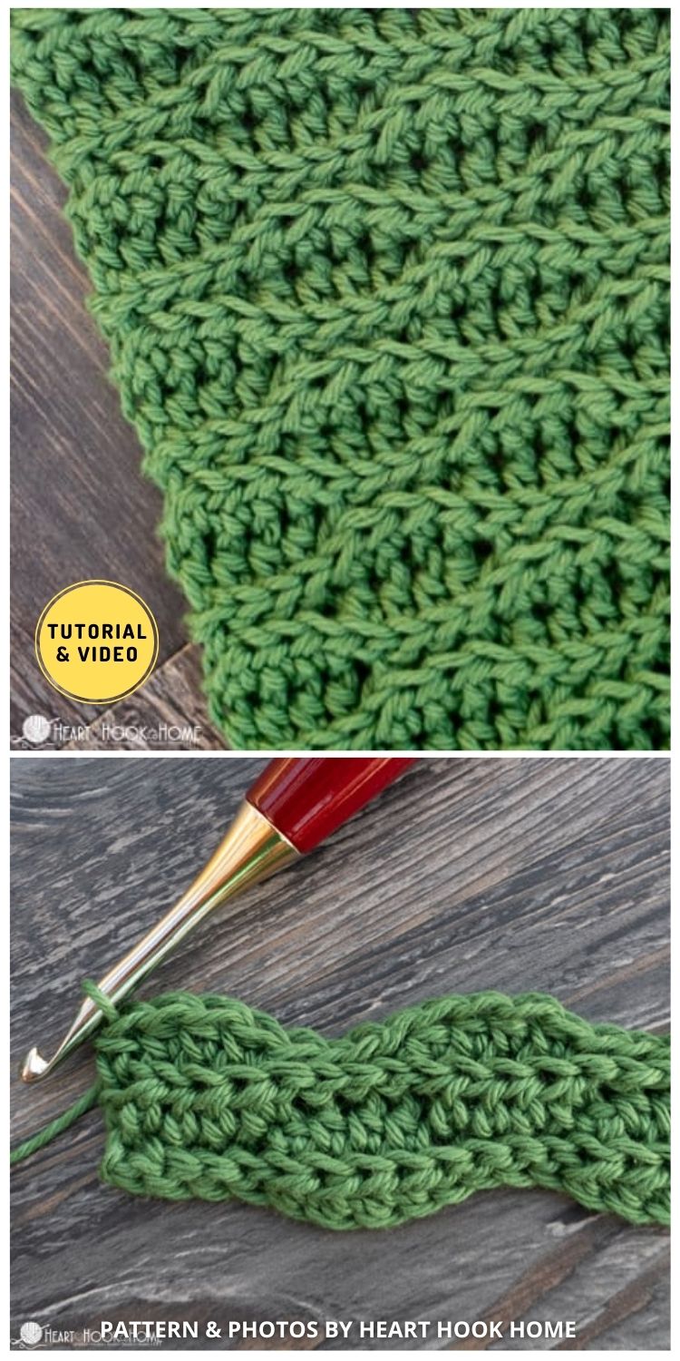 Almond Ridges Stitch- 12 Easy Crochet Stitches Without Holes