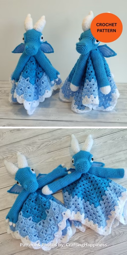 Blizzard The Ice Dragon Lovey - 14 Best Amigurumi Dragon Crochet Patterns To Make For Your Little One