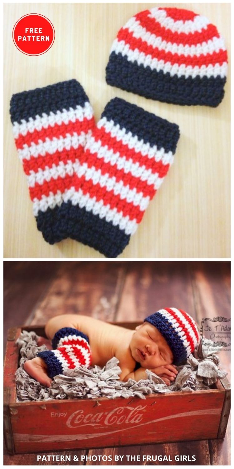 Hat and Leggings - 11 Free 4th of July Crochet Baby Props