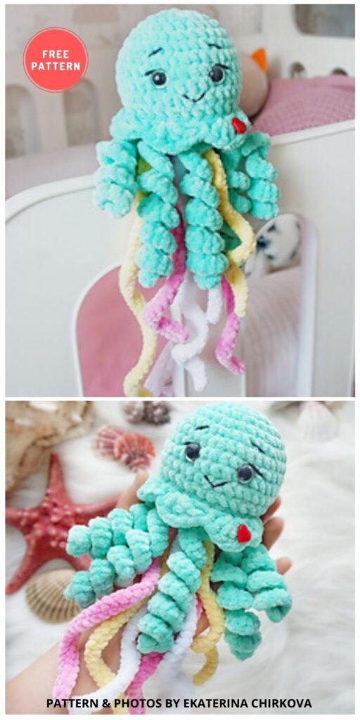 Octopus baby Plush Toy - 11 Amigurumi Octopus Toys Crochet Patterns For Babies PIN