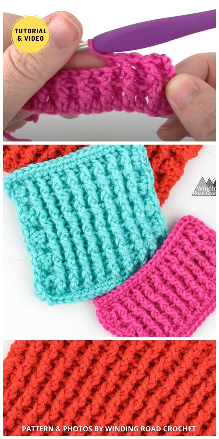 Single Rib Stitch - 12 Easy Crochet Stitches Without Holes