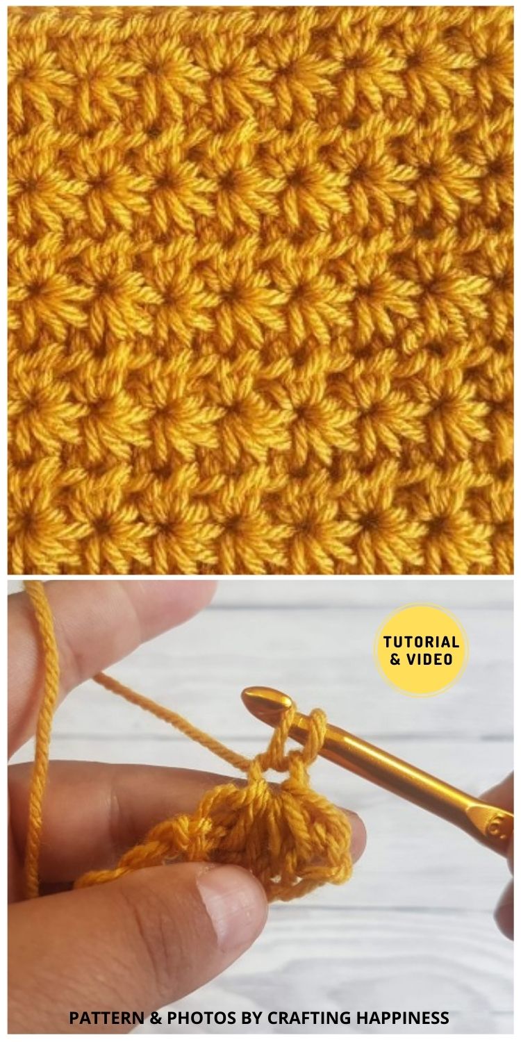 Star Stitch - 12 Easy Crochet Stitches Without Holes