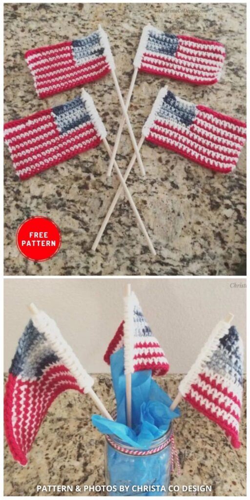 United States Flag - 12 Easy Crochet 4th of July Party Decorations Patterns