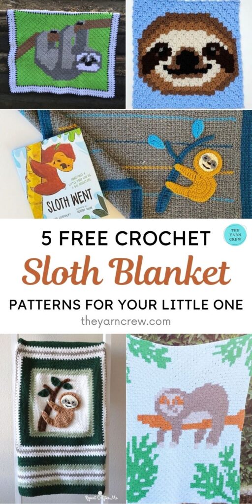 5 Free Crochet Sloth Blanket Patterns For Your Little One PIN 1