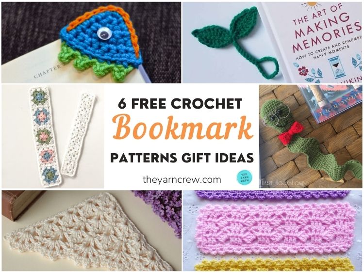 6 Free Crochet Bookmark Patterns Gift Ideas FB POSTER