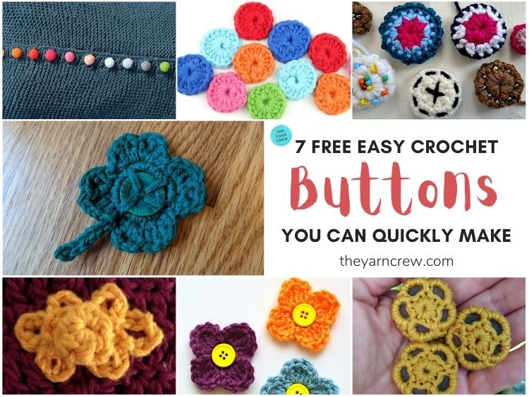 7 Free Easy Crochet Buttons You can Quickly Make FB POSTER