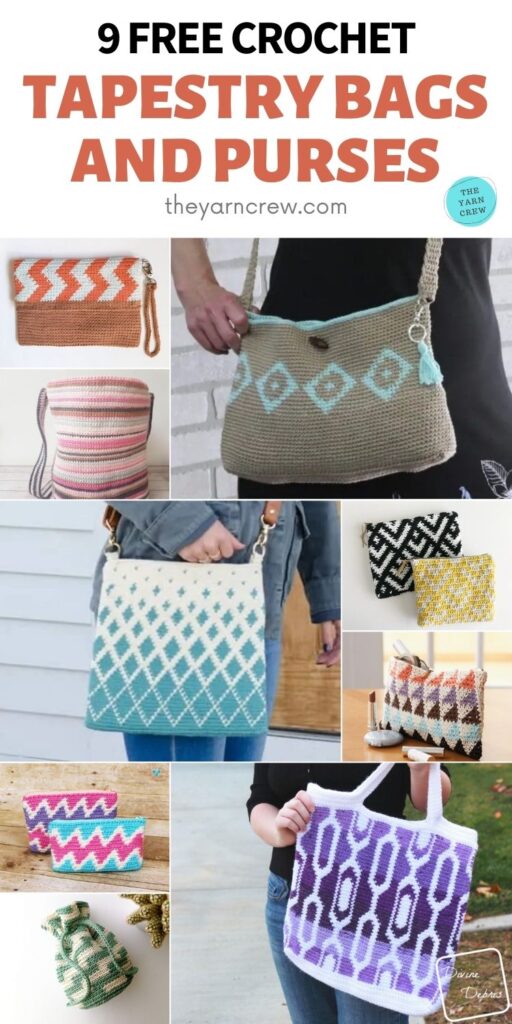 9 Free Crochet Tapestry Bags & Purses PIN 2