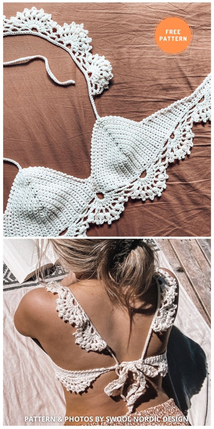 Bralette with Lace Edges - 11 Free & Easy Crochet Bralette Patterns For Summer