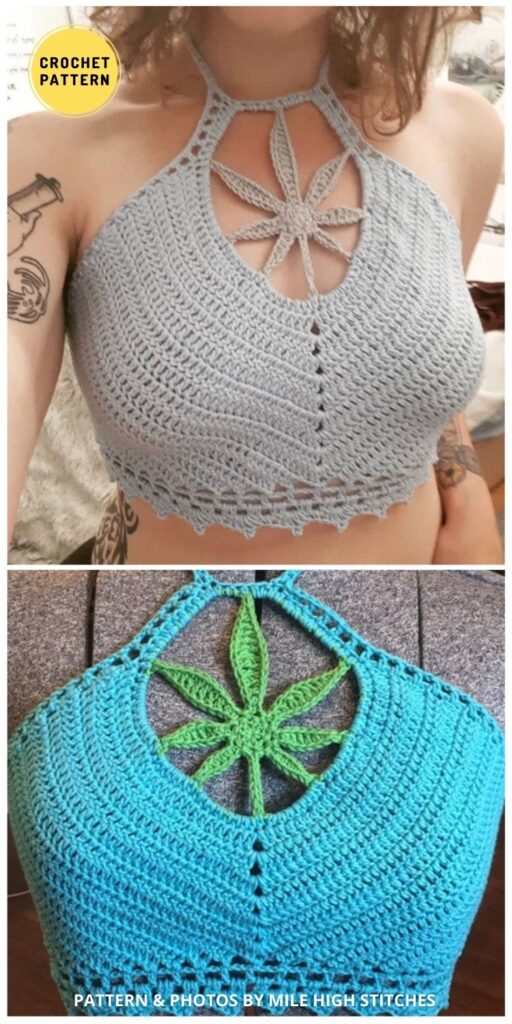 Cannabis Crop Top - 12 Best Crochet Crop Top Patterns For This Summer