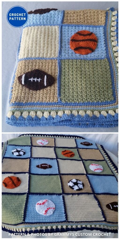 Crochet Sports Blanket - 7 Father's Day Crochet Blanket Ideas