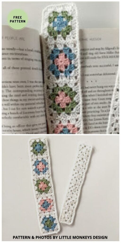 Granny Square Bookmark - 6 Free Crochet Bookmark Patterns Gift Ideas