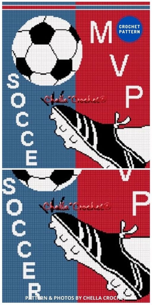 Soccer Ball Kick Afghan Crochet - 7 Father's Day Crochet Blanket Ideas