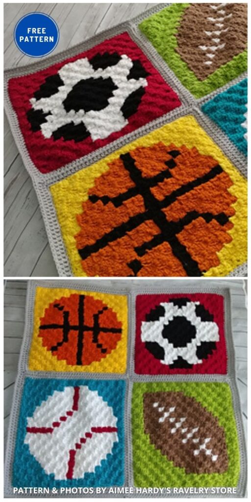 Sports Baby Blanket - 7 Father's Day Crochet Blanket Ideas