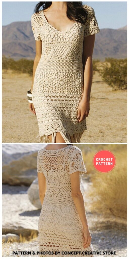 V-neck Crochet Dress - 5 Modern Crochet Summer Dresses To Wear This Summer