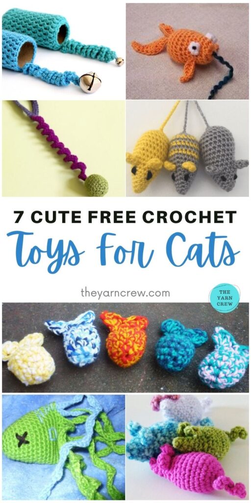 7 Cute Free Crochet Toys For Cats PIN 1