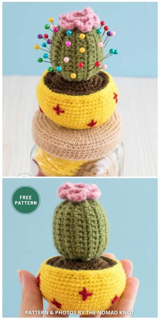 Cactus Amigurumi Pincushion - 10 Free Amigurumi Cactus Crochet Patterns To Decorate Your Home