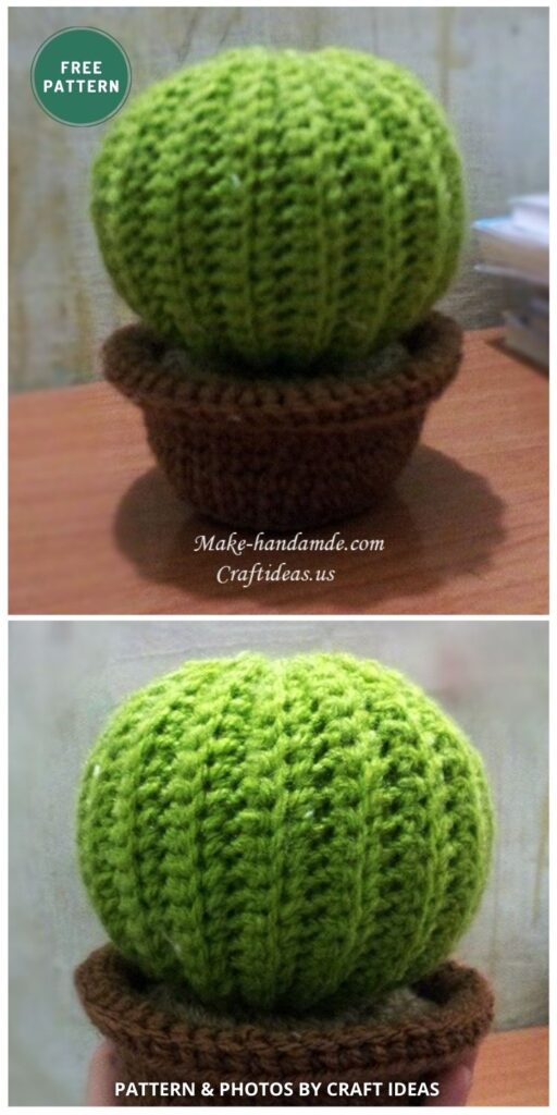 Crochet Round Cactus - 10 Free Amigurumi Cactus Crochet Patterns To Decorate Your Home