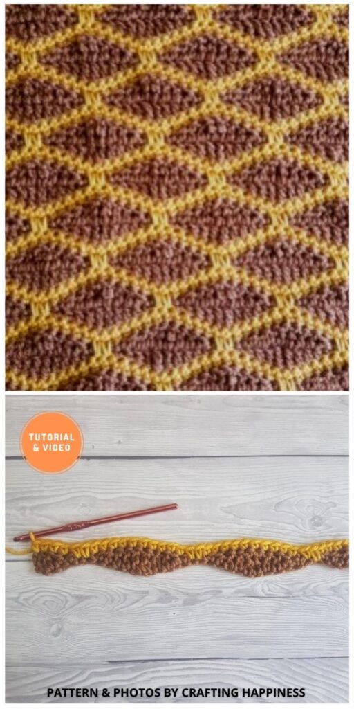 Diamond Wave Pattern - 9 Beautiful Crochet Wave Stitch Patterns