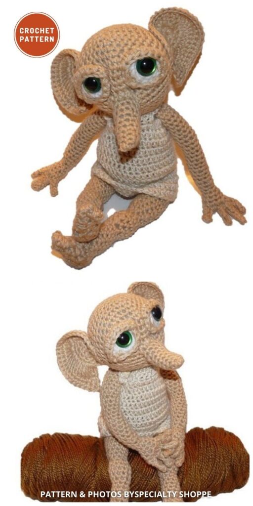 Hobby the House Elf - 9 Best Crochet Amigurumi Harry Potter Toys For Your Kids