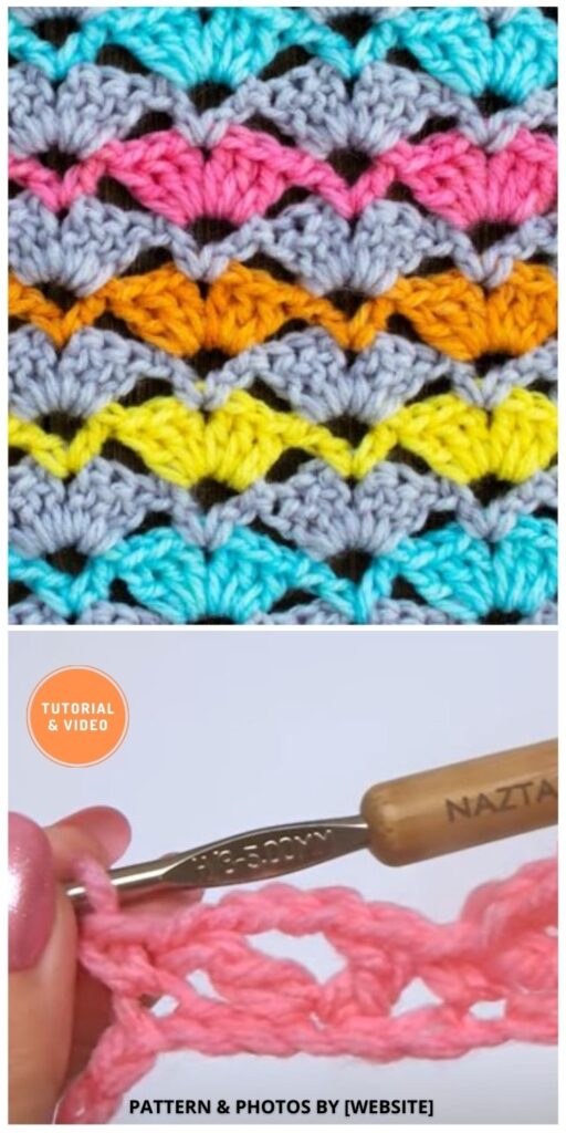 Open Shell Stitch - 9 Beautiful Crochet Wave Stitch Patterns