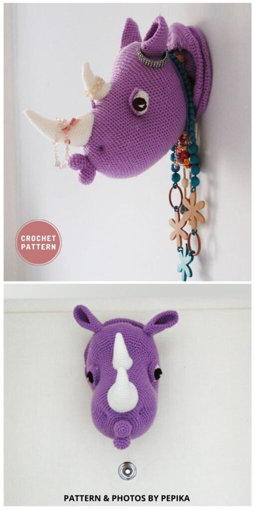 Rhinka the Rhino - Top 6 Crochet Trophy Head Patterns