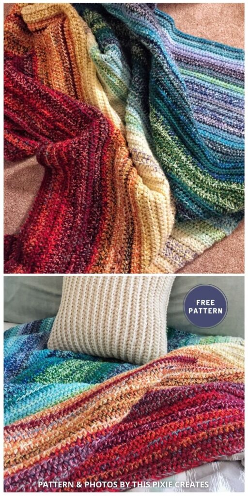 Weighted Rainbow Blanket - 6 Free Crochet Weighted Blanket Patterns For Better Sleep