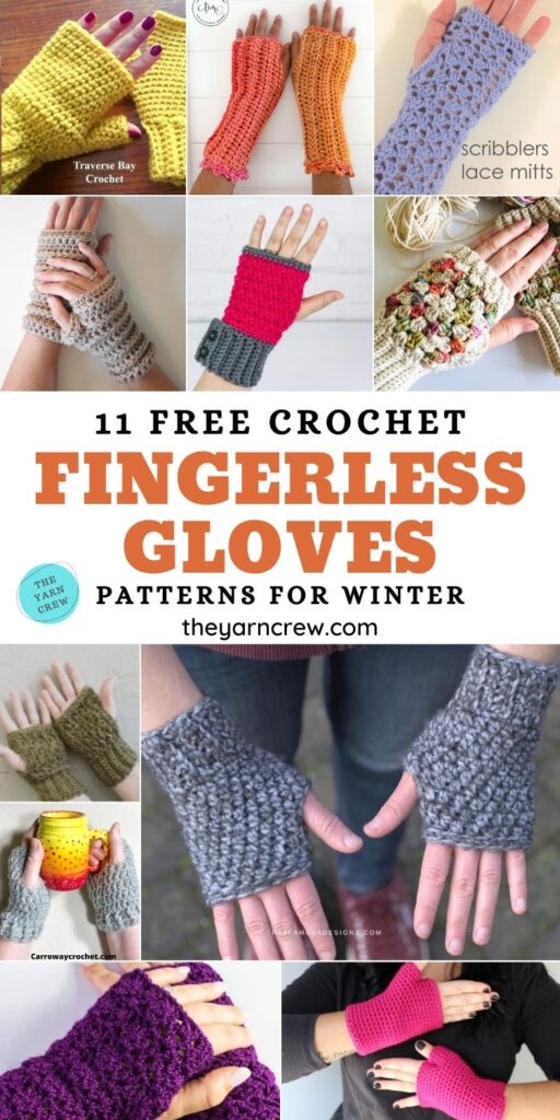 11 Free Easy Crochet Fingerless Glove Patterns For Winter PIN 1