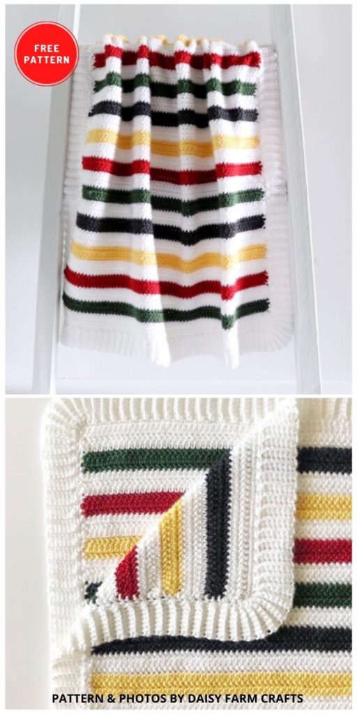 Camping Stripe Crochet Blanket - 9 Free Crochet Camping Blanket Patterns To Keep You Warm And Cozy