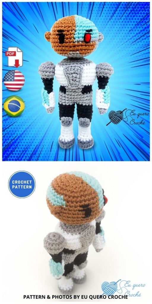 Ciborg Toy - 12 Awesome Crochet DC Character Superhero Patterns For Your Kid