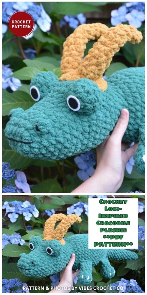 Crochet Alligator Loki (Croki) - 13 Famous Crochet Marvel Character Superhero Patterns For Comics Fans