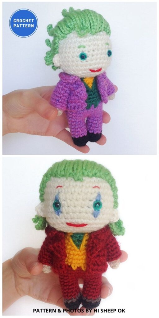 Joker 2 in 1 Crochet Pattern - 12 Awesome Crochet DC Character Superhero Patterns For Your Kid
