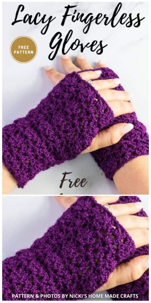 Lacy Easy Fingerless Gloves - 11 Free Easy Crochet Fingerless Glove Patterns For Winter