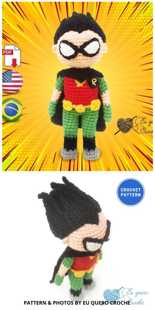 Robin Toy - 12 Awesome Crochet DC Character Superhero Patterns For Your Kid