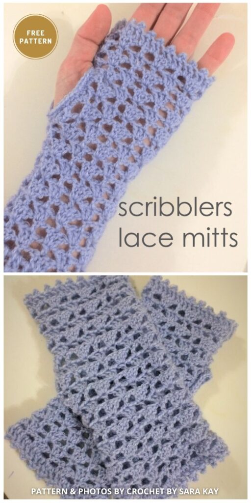 Scribblers Fingerless Gloves - 11 Free Easy Crochet Fingerless Glove Patterns For Winter