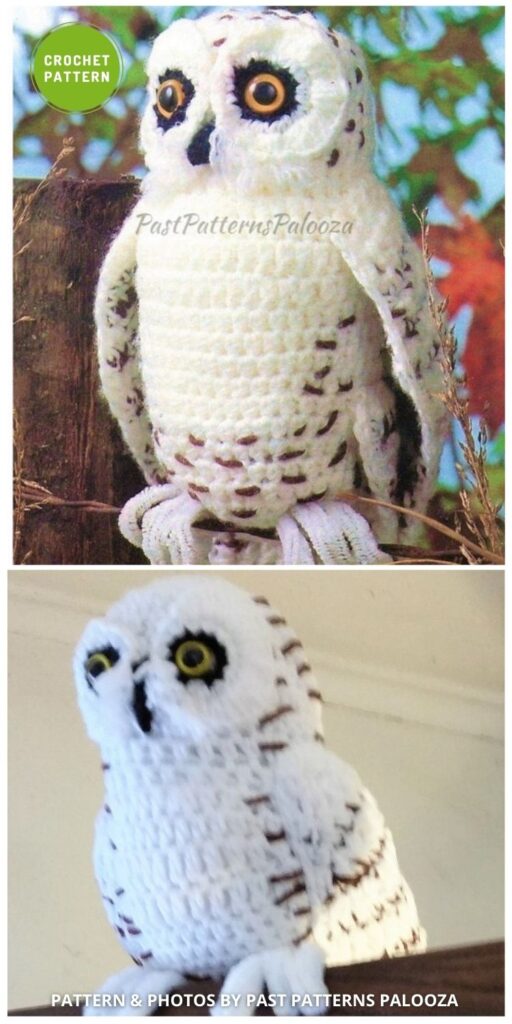 Vintage Crochet Snowy Owl - 6 Awesome Realistic Crochet Bird Patterns To Make Right Now